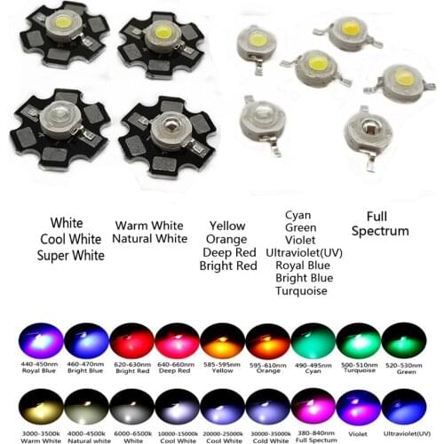10-100PCS 3W High Power led warm white/cool white /natural white/red/green/Yellow Royal blue IR UV LED No pcb or 20mm star pcbv