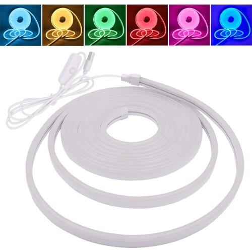 USB Flexible Neon Light DC5V LED Strip Light 2835 120LEDs Tape Ribbon Waterproof Neon Sign Rope Light Backlight for Decoration