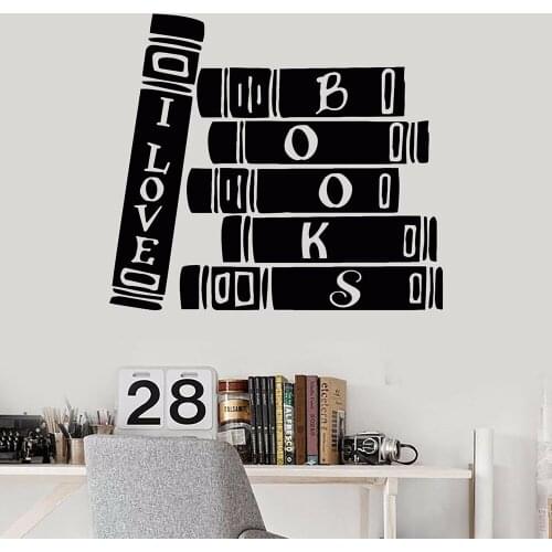 Books Wall Decal Quote Book Store Library Reader Books Bibliophile Wall Stickers Library Study Room Decor Vinyl Art Decal B399