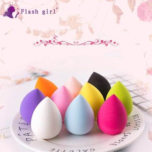 Flash Girl Water-Drop Puff Wholesale Large 18 Colors in Stock Latex Free Beauty Sponge puff