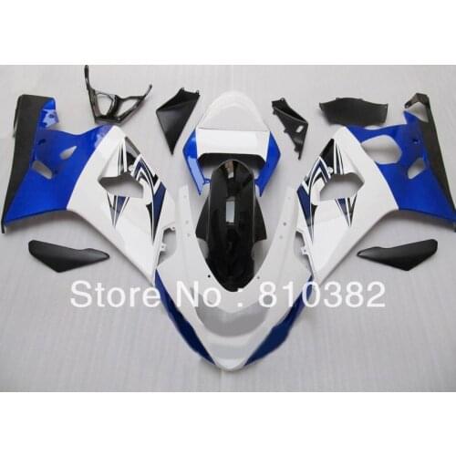 Hi-quality Fairing kit for GSXR600 750 04 05 GSXR600 GSXR750 GSX-R600 750 K4 2004 2005 white blue Fairings set SW48