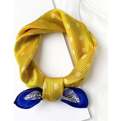 Paisley Scarf Women Pure Silk Small Neck Hairband Spring Summer Bandana Foulard Female Neckerchief Tie Lady Bag Scarves