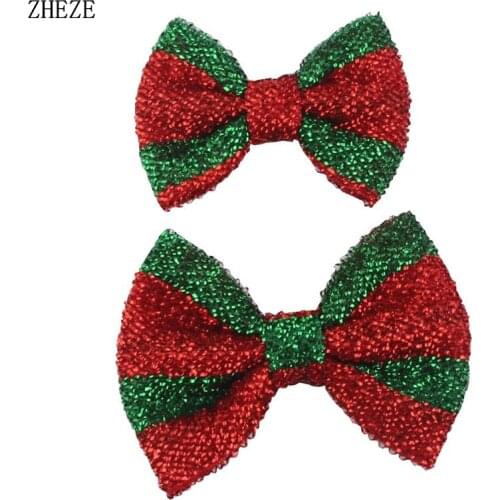 10pcs/lot NEW 4''/5'' Christmas Hair Bow With/Without Clip Red/Green DIY for Girl Festival Headwear Woman Party Hair Accessories