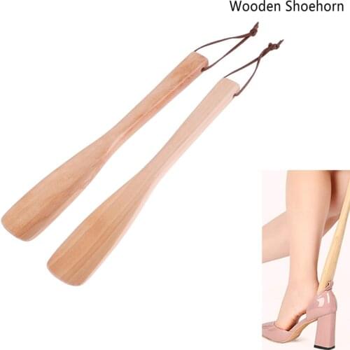 25cm Fashion Shoes Horns Wooden Shoes Spoon Pull Shoe Horn Convenient Wearing Shoes Horn And Spoon