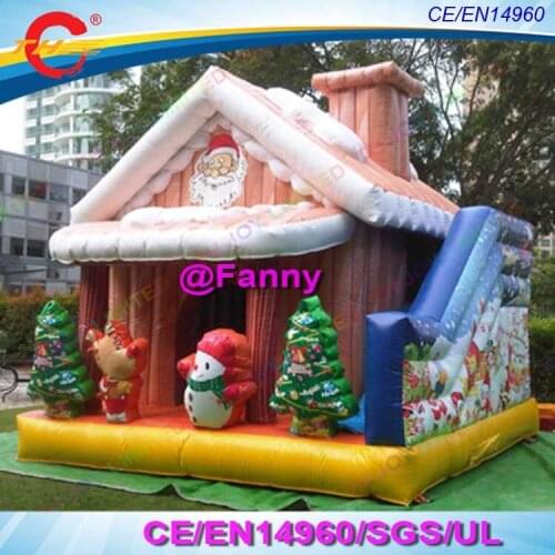 Free air shipping to door,5x5m inflatable christmas jumper BOUNCY CASTLE santa grotto inflatable bounce house bouncer with slide