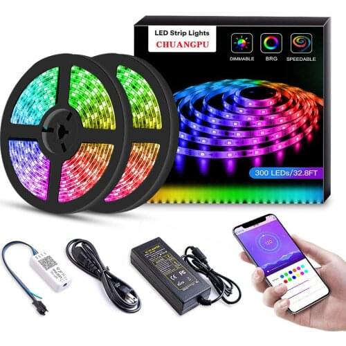 Wireless Bluetooth LED Strip Light Smart Phone Control RGB Strips Waterproof IP65 Flexible Strip Light Neon Ribbon Diode Tape