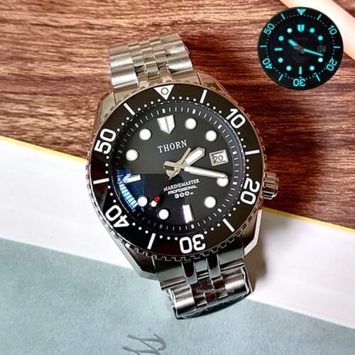 [Official Monopoly] THORN MM Automatic Mechanical Diving Watch Mens Water Ghost Blue Luminous 300m Waterproof Ferrari LX Series