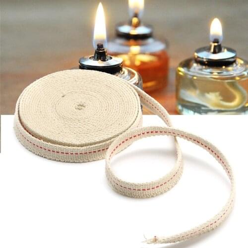 4.5M Feet White Flat Cotton Alcohol Wick Oil Lamp Wicks Burner For Glass Oil Lamps Accessories