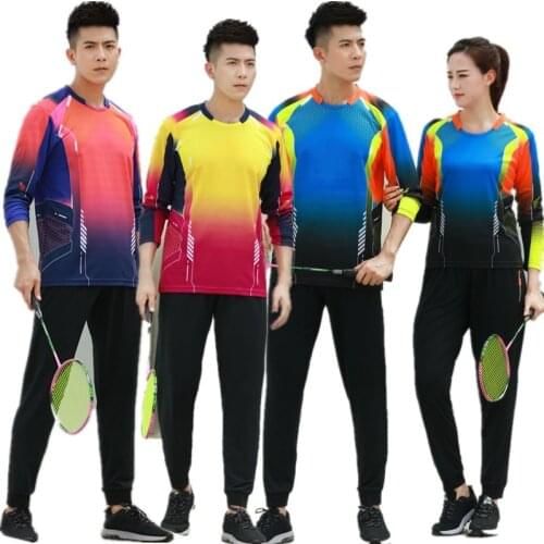 Autumn winter Men/women Long-sleeved badminton wear T-shirt,sports shirts quick-dry table tennis shirt clothes,tennis shirts men