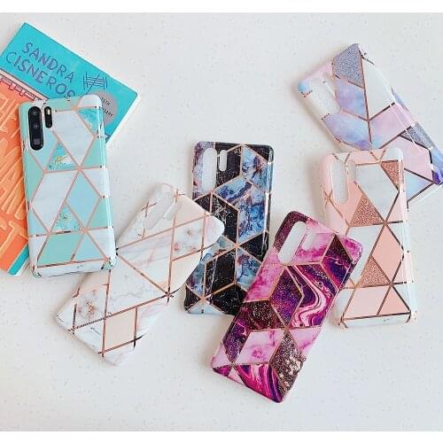 Geometric Marble Case for Huawei Mate 30 Pro Silicone Soft Luxury Cover for huawei P30 P20 Pro Lite Mate 20 Pro Lite Cover Ring