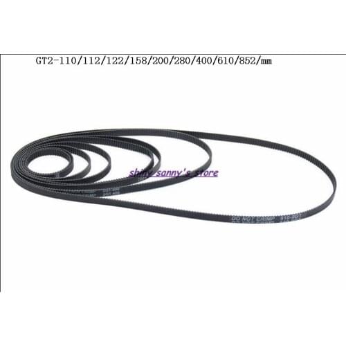 GT2-110/122/158/200/280/300/400/852mm Synchronous Belts Closed Loop Timing Belt Rubber 2GT 6mm 3D Printers Parts Brand New