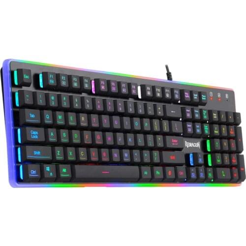 Rdragon K509-RGB PC Game Keyboard 104 key Quiet low-key mechanical feeling keyboard Windows(with Edge Side Light Illumination)