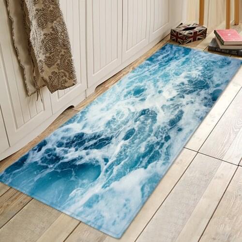 Thregost 3D Printed Kitchen Carpet Entrance Doormat Living Room Hallway Floor Mats Bathroom Water Absorption Anti-slip Long Rug