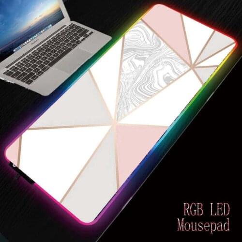 RGB Mouse Pad LED Lighting Gamer Mice Pad XXL Custom Desk Play Mats with Marble Pattern Precision Technology Desktop Game Pad