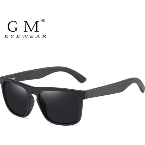 GM Square Vintage Black Frame Sunglasses Bamboo Men Women Wood Sun Glasses Retro Polarized oculos Brand