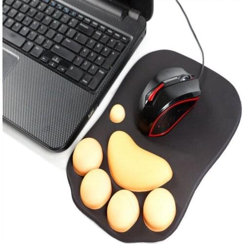 New Cute Cat Paw Mouse Pad Universal Silicone Wristband 3D Non-slip Stereo Mouse Hand Pad Cartoon Office Computers Mice Mat