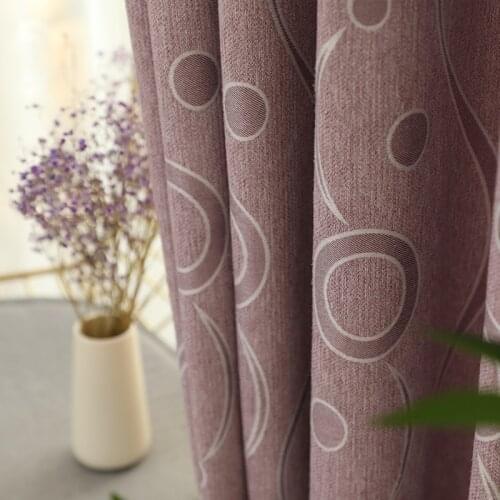 New Modern Wave Dot Circle Printing Jacquard Simple Geometric Pattern Blackout Curtain Finished Curtains for Living Room Bedroom