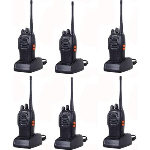 6PCS Two-Way Radio Walkie Talkie Handy Pofung Bf-888s Baofeng 888s With 5w CB Radio Scanner Handheld Ham Radio HF Transceiver