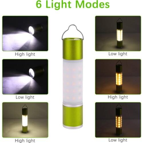 USB Charging Aluminum Alloy LED Portable Telescopic Flashlight Zoomable Hanging Torch Outdoor Tent Emergency Night Light Lamp