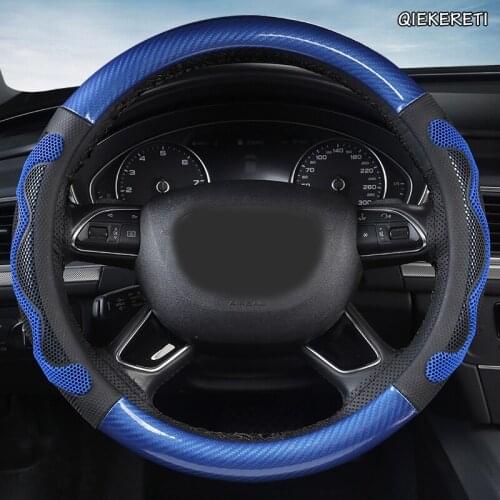 QIEKERETI Microfiber Leather Car Steering Wheel Cover For Suzuki Vitara Swift Jimny SX4 S Cross Dzire Celerio Ertiga APV