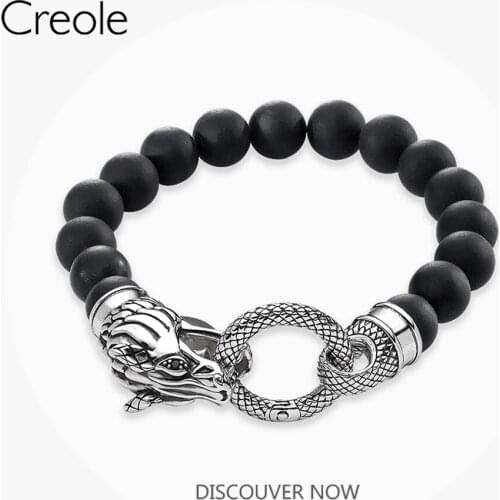 Stretch Bracelet Dragon,2019 Fashion Jewelry 925 Sterling Silver Unisex Ethnic Chinese Symbol of Fortune Gift For Men Women