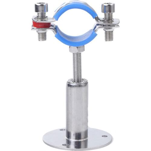 50-100mm 100-150mm Adjustable Rod Fit 19-108mm OD Tube 304 Stainless Pipe Hanger Bracket Clamp Support Clip With Base Plate