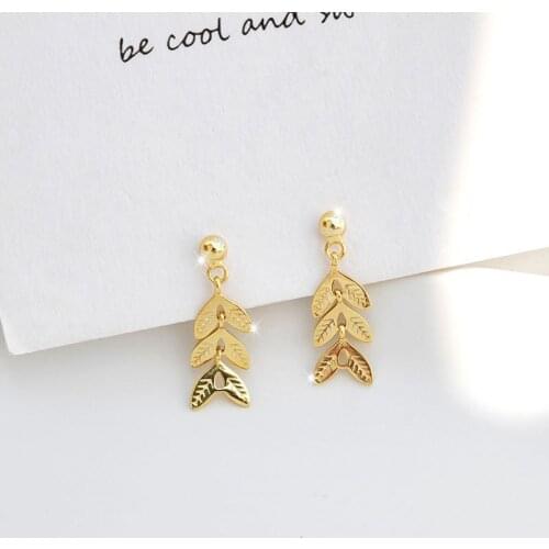 S925 Sterling Silver Drop Earrings for Women 925 Sterling Silver Wheat Ear Peas Earrings Retro Earring for Wedding Fine Jewelry