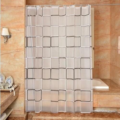 Plaid Bathroom Shower Curtain 3D Waterproof Mildew Proof PEVA Bath Curtain Shower Curtains Environmental Toilet Door Curtain