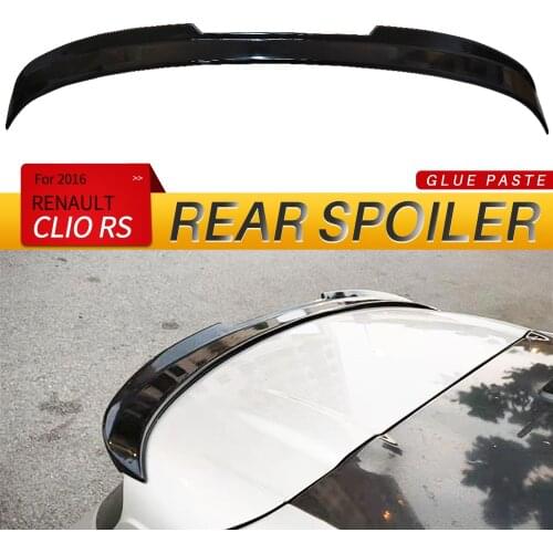 Spoiler rear wing for Renault CLIO rs ABS BLCK CARBON FIBER REAR SMALL EXTENSION CAP Stickers car styling accessories 2016