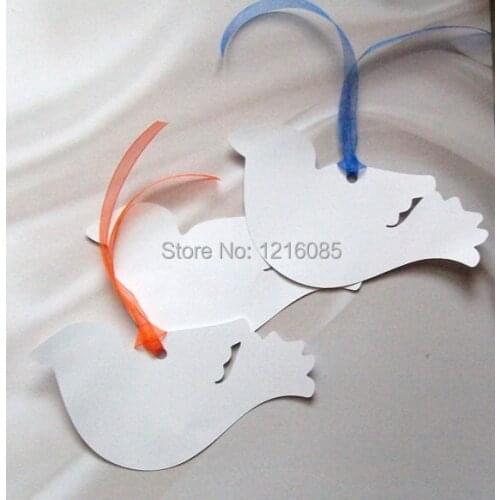 Wedding Wishing Tree Tags - Custom Cut Blue Bird or Dove party birthday favor gift tag