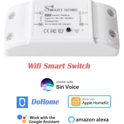 Wifi Smart Switch 10A Light Moudle Breaker Timer DOHOME APP Voice Control Work With Alexa HomeKit Siri Google Home Automation