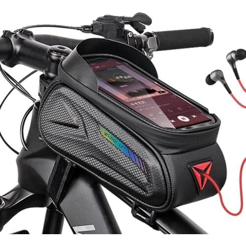 YeSKOO Bicycle Mobile Phone Holder Case for 6.5in Mountain Bike Front Frame Head Tube Bags Rainproof Cycling Handlebar Panniers