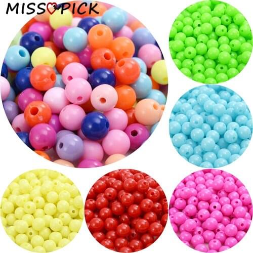 100pcs 8mm Acrylic Beads Solid Multi Color Round Loose Spacer Beads Charms for Jewelry Making DIY Bracelet Accessories Wholesale