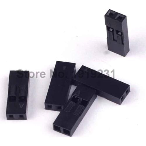 200PCS 2.54mm 2Pin 2P Dupont Connector Dupont Plastic Shell Plug Dupont Jumper Wire Cable Pin Header