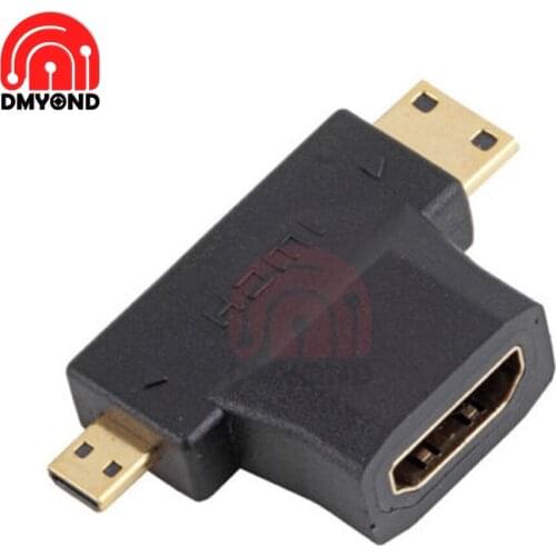 3 In 1 Micro Male Mini HDMI male to HDMI Female Cable Adapter Converter