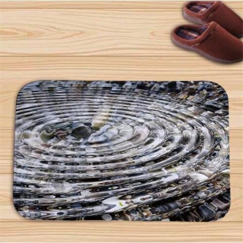 3D Stone Large Round No-Fade Printed Floor Mat Rug Bathroom Shower Anti-slip Mat Home Decoration Carpet