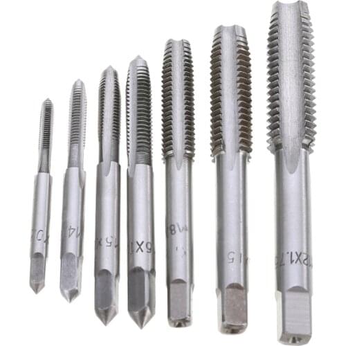 7Pcs/Set M3-M12 HSS Metric Tapper Right Hand Thread Tap Tool 0.5mm-1.75mm Pitch For Hand Tools Thread Tap
