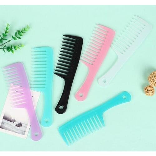 Anti-static Large Wide Tooth Comb Women Hanging Hole Handle Grip Curly Hairdressing Comb Hairbrush Beauty Hair Combs