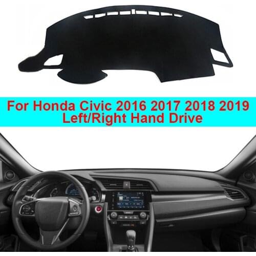 Car Auto Inner Dashboard Cover Dash Mat Carpet Cape Cushion DashMat Pad For Honda Civic 2016 2017 2018 2019 10th Generation