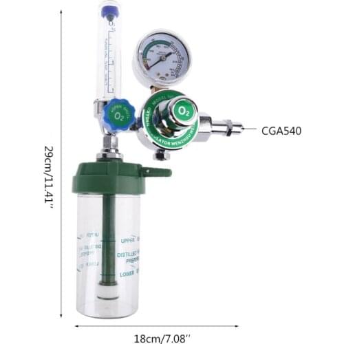 Buoy Type CGA540 Oxygen Pressure Regulator O2 Pressure Reducer Gauge Flow Meter for Oxygen Inhaler Gas Regulator CGA-540