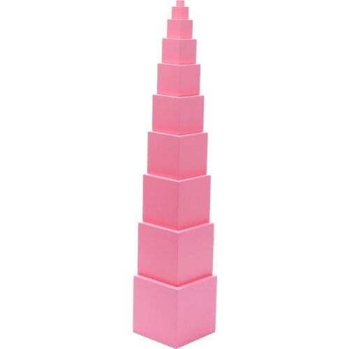 Wooden Montessori Materials Montessori Pink Tower Sensorial Materials Early Educational Learning Toys for Toddlers YG1144H
