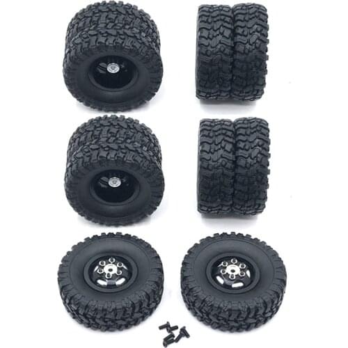 Double Wheel Metal Wheel Rim with Rubber Tire Tyre for WPL B16 B36 Q60 Q63 Q64 6WD 6X6 RC Truck