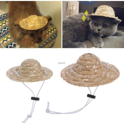 Pet Sombrero Hat Hawaiian Style Dog Cat Hat Small Pet Outdoor Accessories Hiking Pet Products Small/Large Dogs Hats Apr