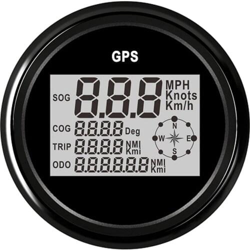 85mm Marine Boat Car GPS Speedometer LCD Display 0~999 Knots MPH Km/h Adjustable Digital Speedometer Gauge with Backlight