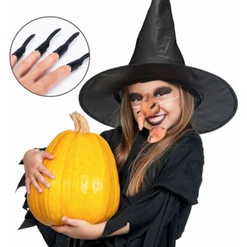 Halloween Witch Sets Vampire Costume Cosplay Cap Hat+Nose+Nail+Jaw+Tooth Set For Party Fancy carnival masquerade decorations