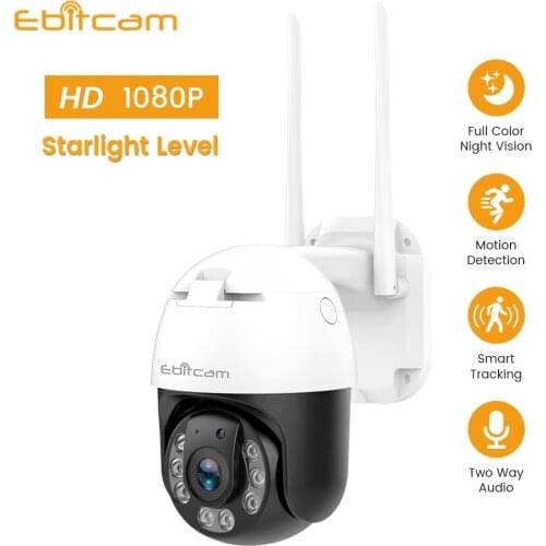 IP66 Waterproof 1080P Security Wifi Ip Camera PTZ Rotate Outdoor Starlight Full Color Night Vision CCTV AI Surveillance Monitor