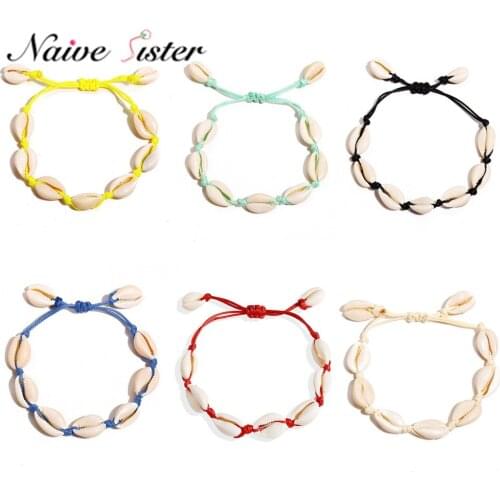 2019 Hot Handmade Shell Bracelets Multi Color Yellow Green Black White Red Blue Cute Hand Jewelry Girls Women Bohemian Love Gift