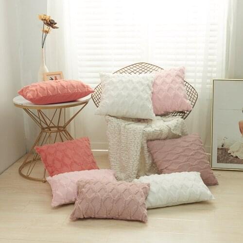 Fur cushion cover pillowcase living room decoration sofa decoration home furnishing pillowcase Nordic stripes30X50cm/45x45cm