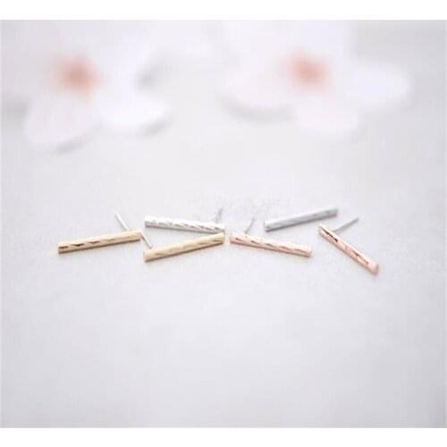 Fashion of the twisted wired bar stud earrings, personality long tube stud earrings