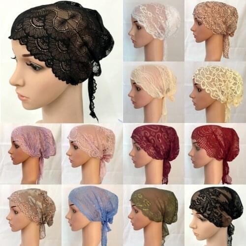 Underscarf Muslim Lace Full Cover Bandage Hat Headscarf Turban Islamic Head Cover Wrap Hijab Cap Women Hair Loss Chemo Beanie